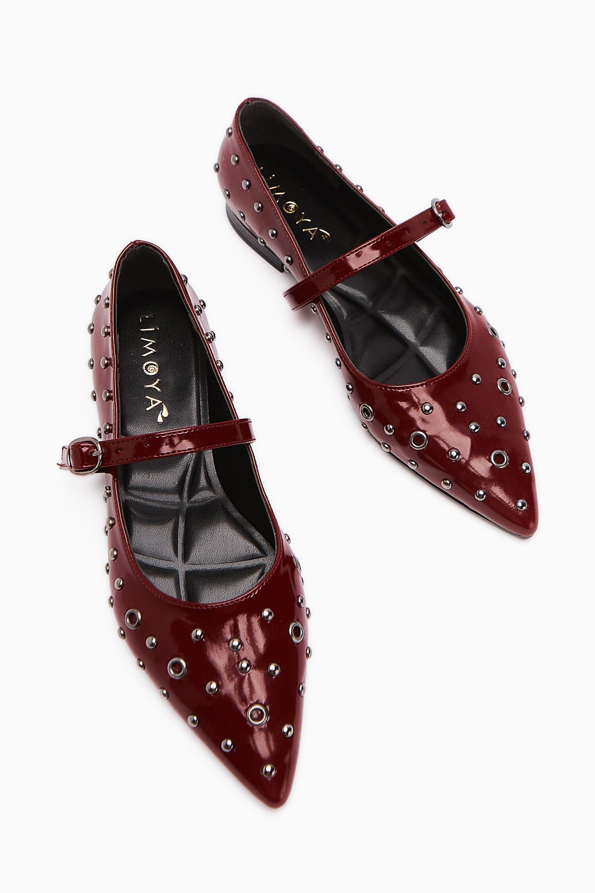 Ninna Burgundy Patent Pointed Toe Women's Ballet Flat