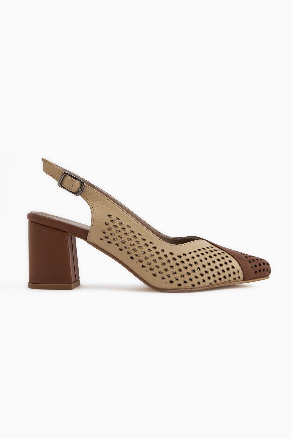 Cassie Genuine Leather Tan Beige Heeled Women’s Sandal