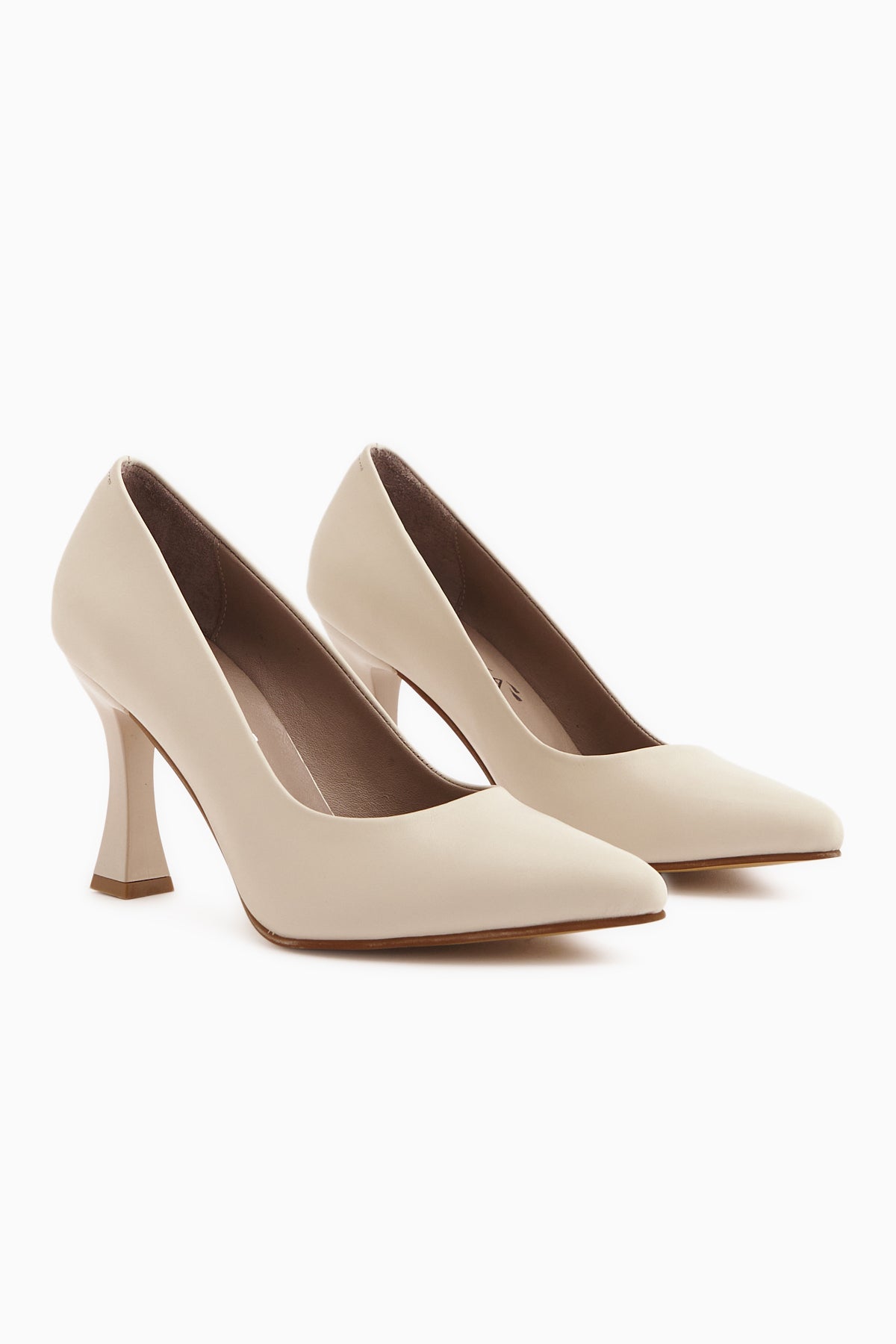 Helen Genuine Leather Beige Women’s Heeled Shoes Stiletto