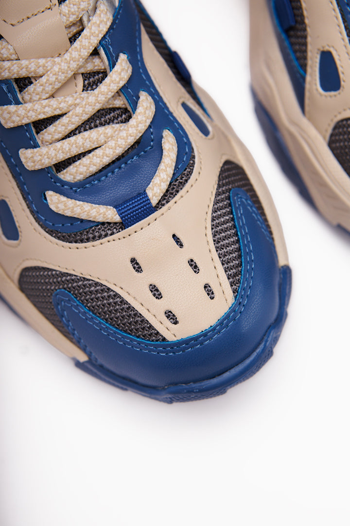 Daysi – Blue Beige Thick-Sole Sneaker (Women)