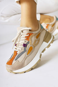 Bisera Nude Knit-Suede Athletic Shoes