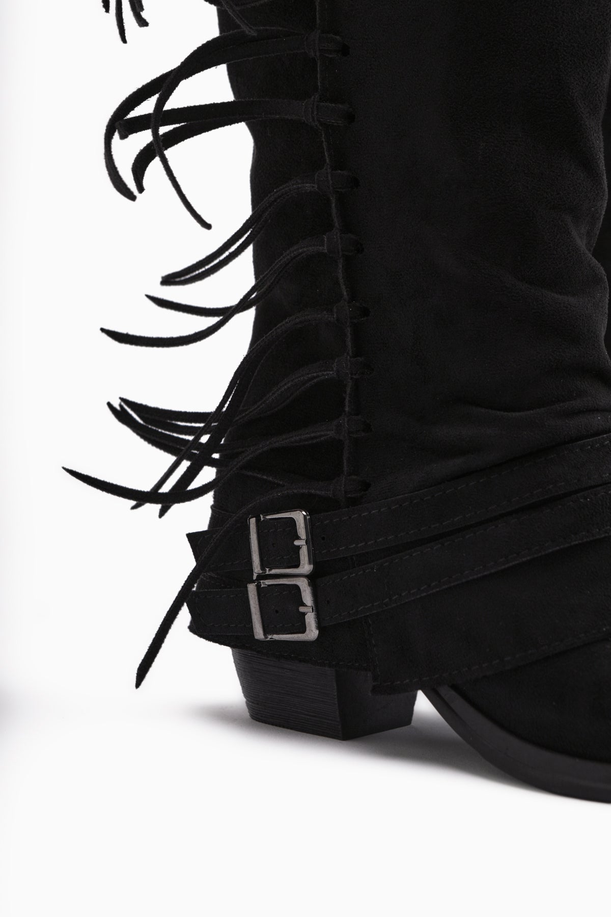 Rozin – Black Suede Bohemian Knee-High Boot (Women)