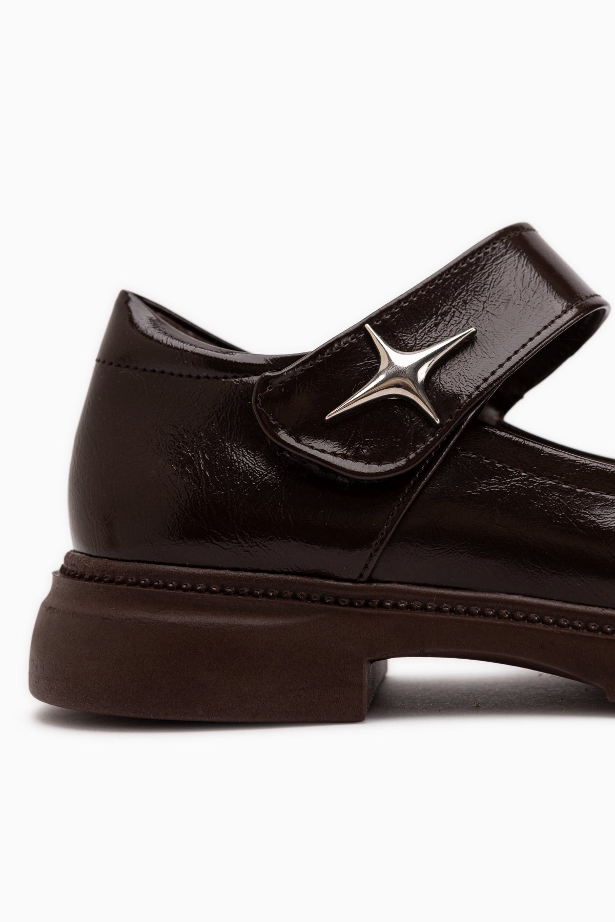 Rozalin Brown Strap Thick Sole Women’s Mary Jane Ballet Flats