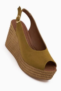 Caty Haki Suede Wedge Women’s Sandal