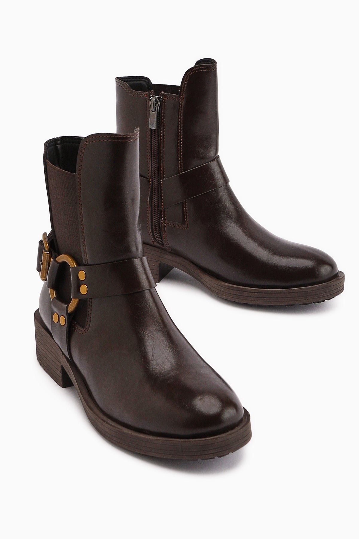 Janis – Brown Buckle-Detail Boot (Women)