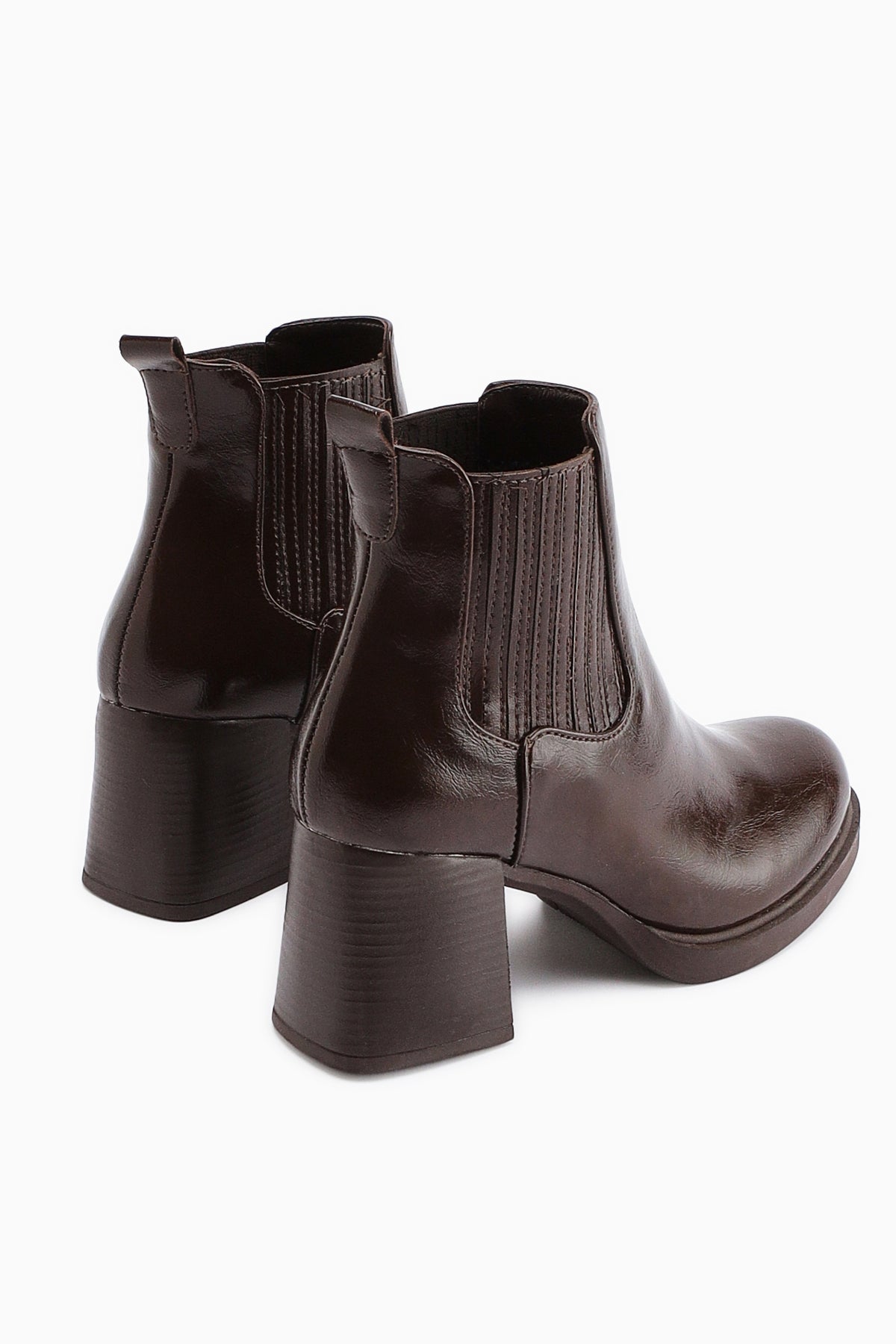 Marya Coffee Elasticated Women's Heeled Boot