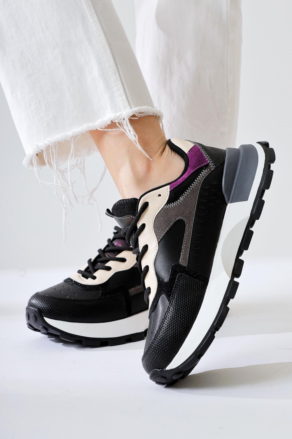 Sin Black Suede Lace-Up High-Platform Sneakers