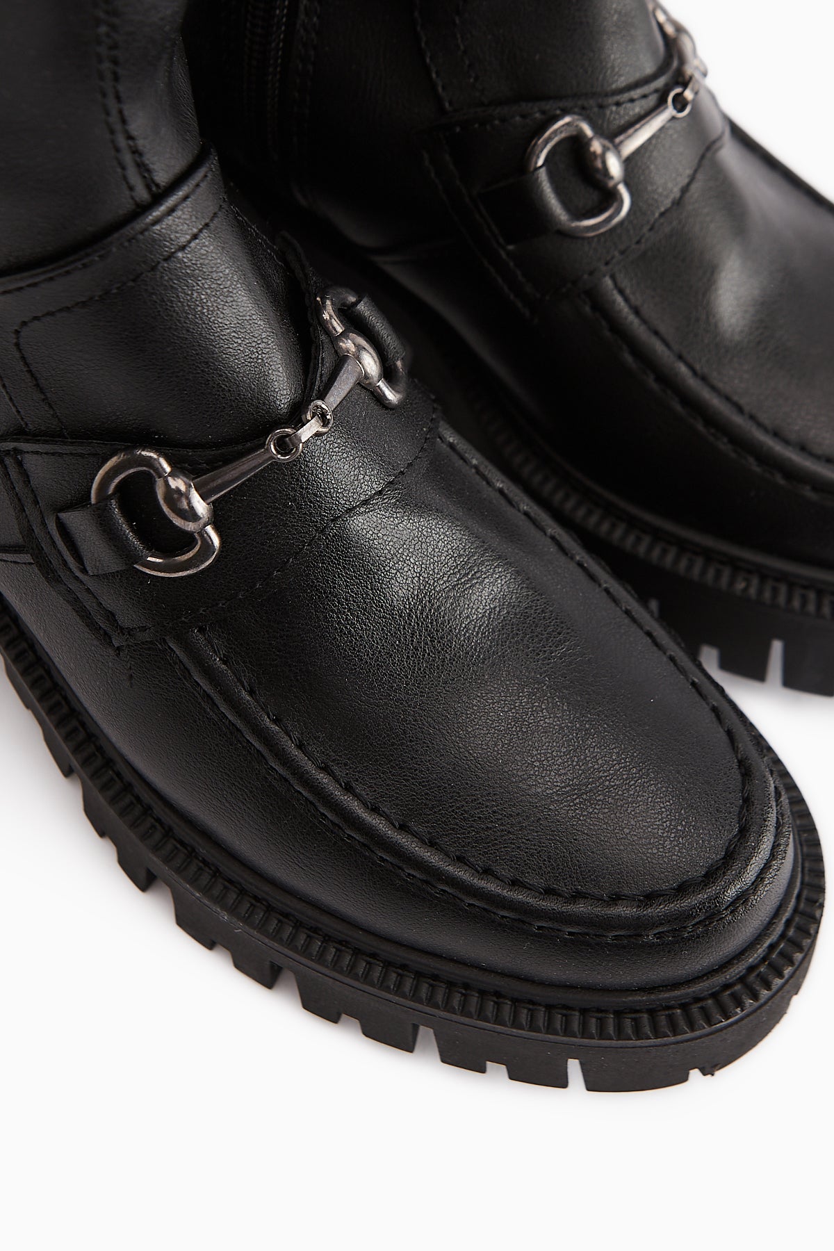 Meli Black Stretch Wide Calf Buckle Detailed Diving Fabric Boots
