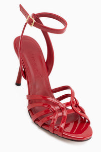 Eleni Red Buckled Women’s Heeled Shoes