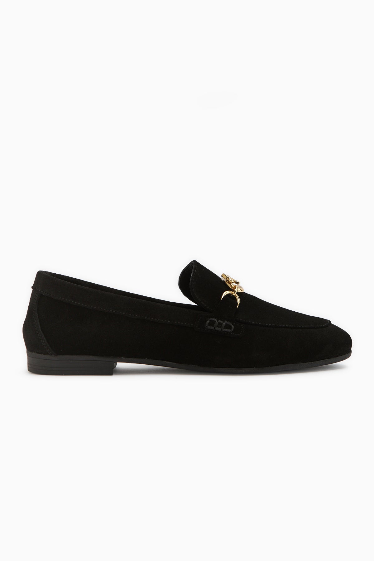 Alessa Genuine Leather Suede Black Buckled Women’s Loafer Daily Moccasin Shoes