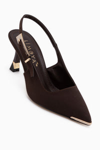 Lavin Brown Stone Detailed Women’s Heeled Shoes