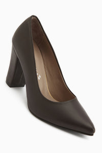 Emily Genuine Leather Brown Thick Heeled Women’s Shoes