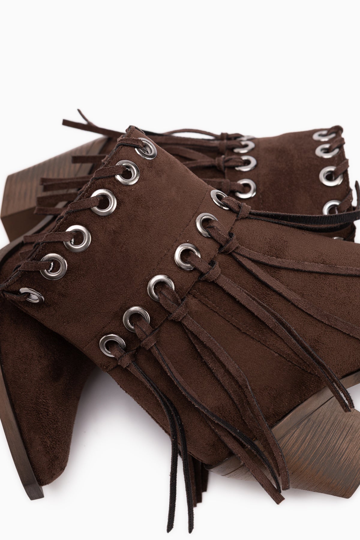 Nessa Suede Fringed Chunky Heeled Women’s Cowboy Boots