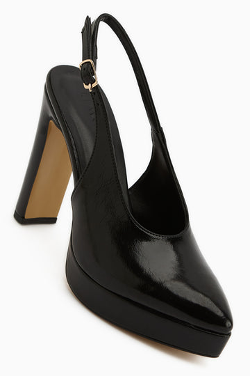 Ramia Black Pointed Toe Platform Heeled Women’s Shoes