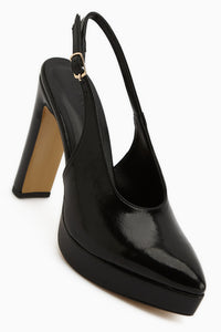 Ramia Black Pointed Toe Platform Heeled Women’s Shoes