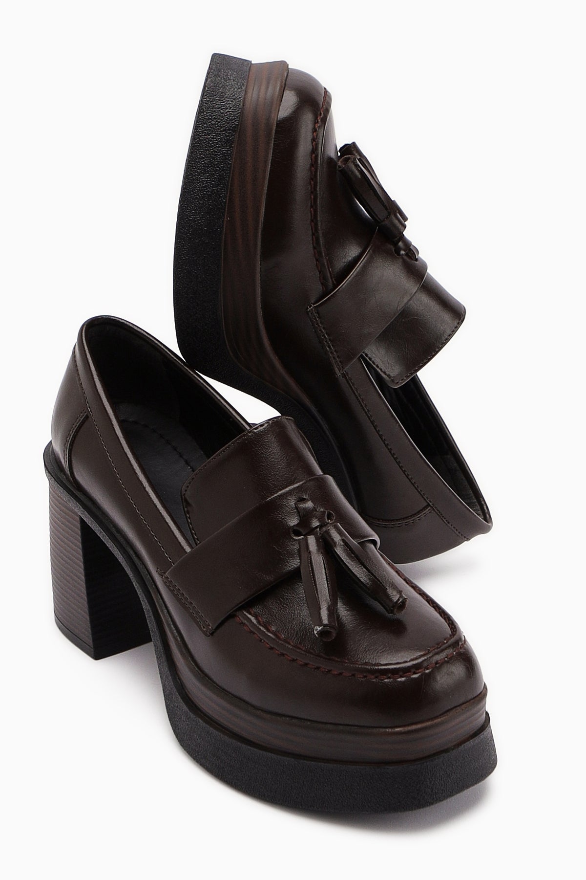 Juni – Brown Platform Heel Casual Shoe (Women)