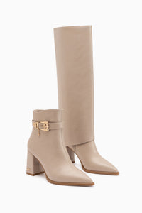 Lorie Beige Removable Cuff Women’s Boots