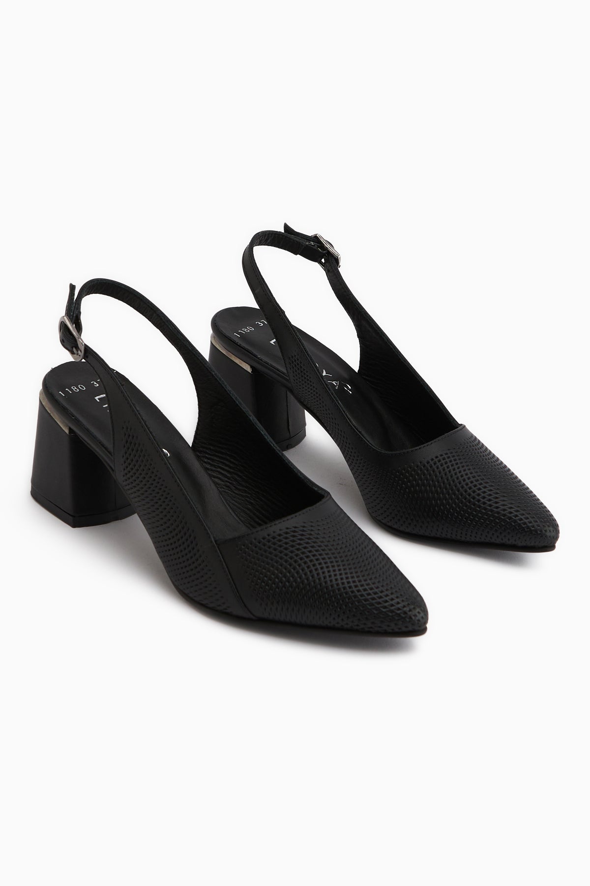Donia Genuine Leather Black Heeled Women’s Sandal