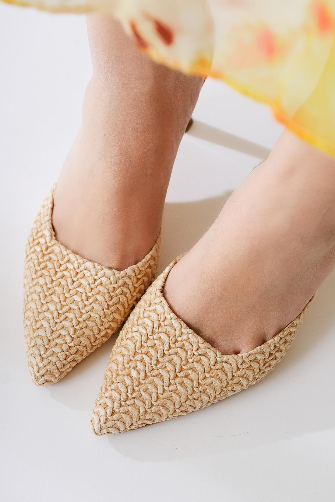 Maddy – Nude Woven-Detail Pointed-Toe Heeled Sandal (Women)