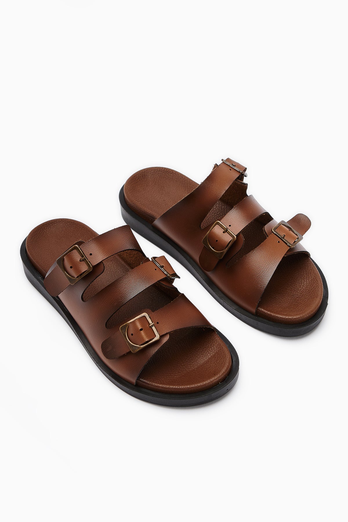 Cosima – Cognac Three-Strap Slide (Women)