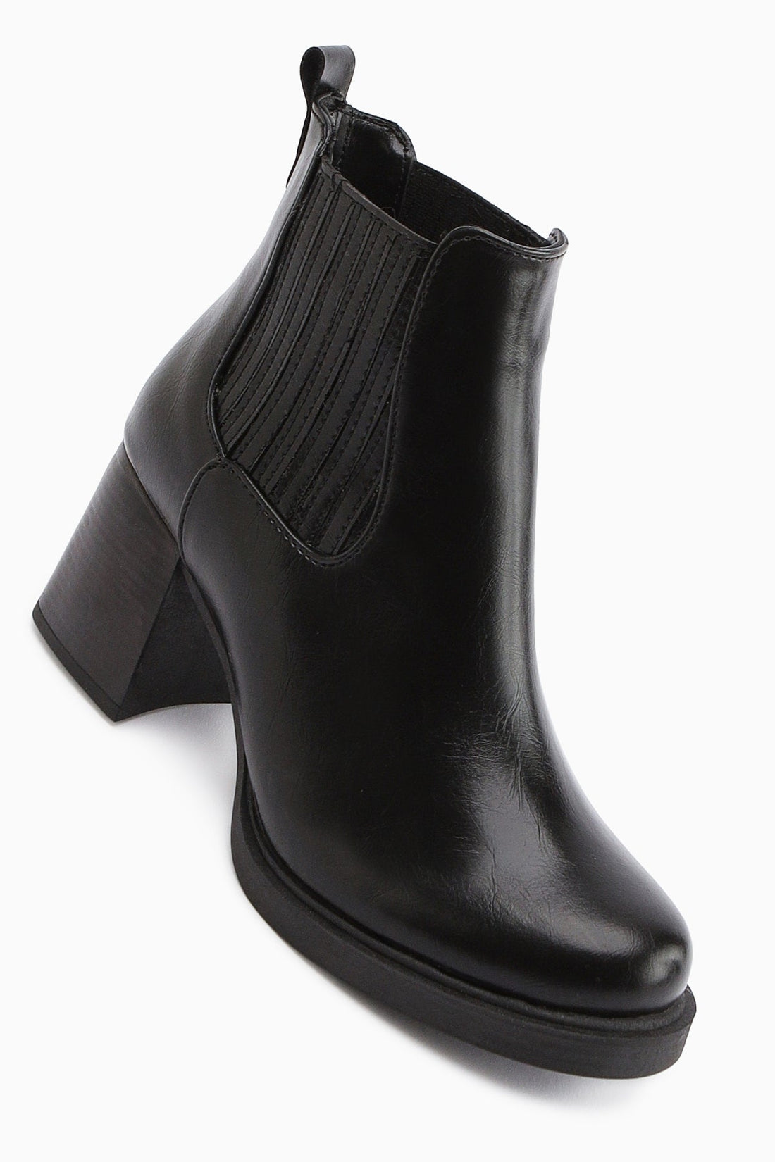 Marya Black Elasticated Women's Heeled Boot