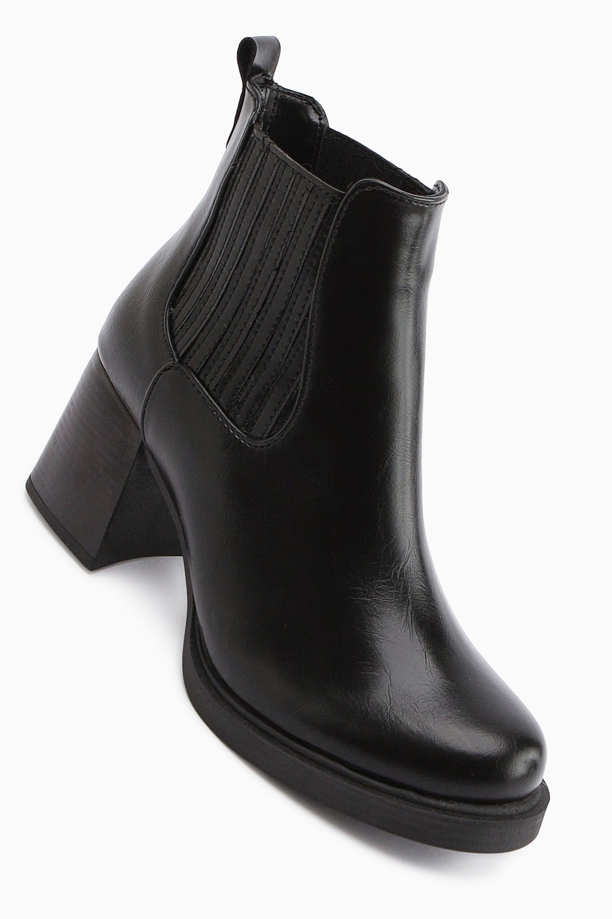 Marya Black Elasticated Women's Heeled Boot