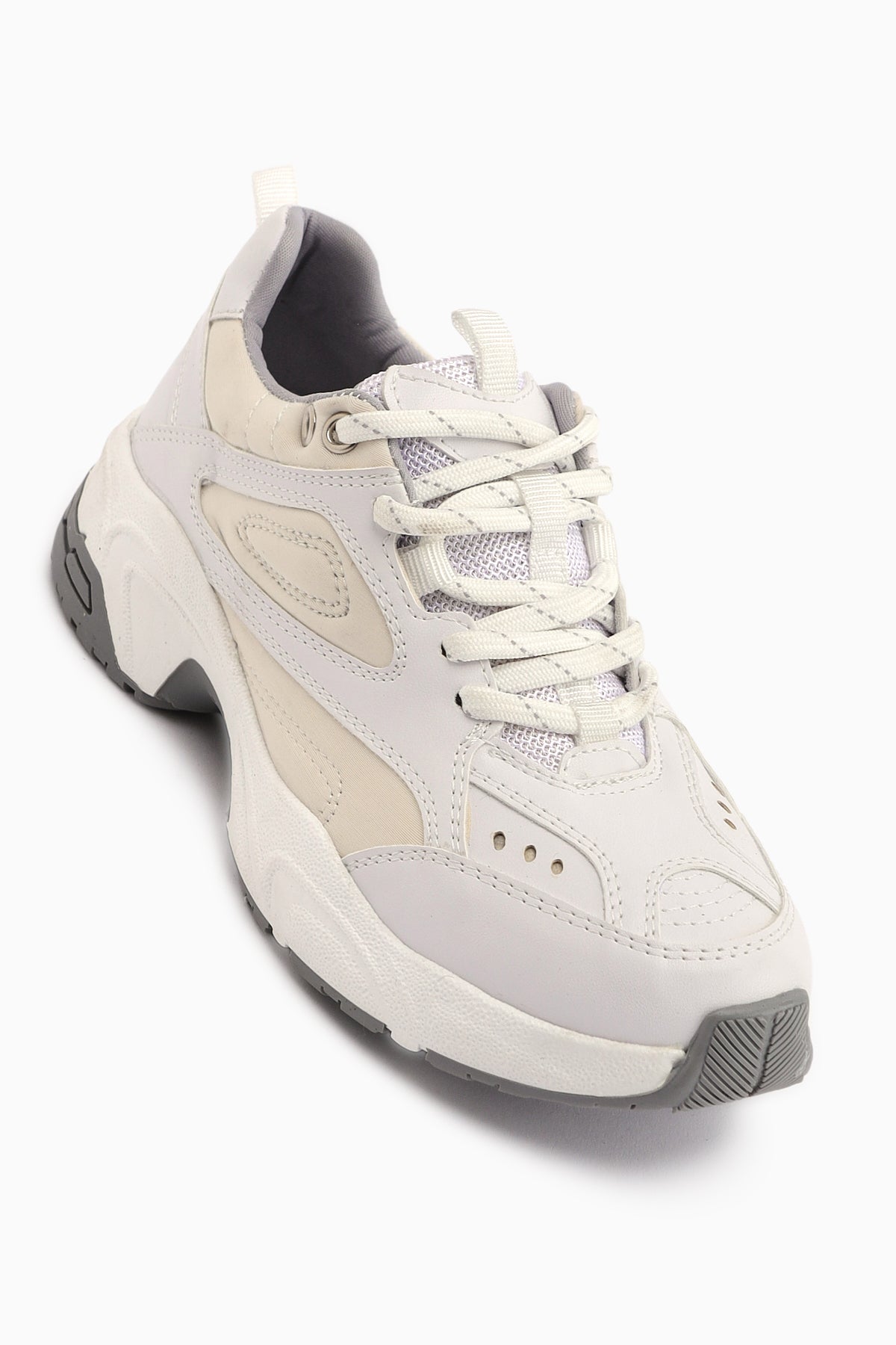 Trina – White Lace-Up Sneaker (Women)