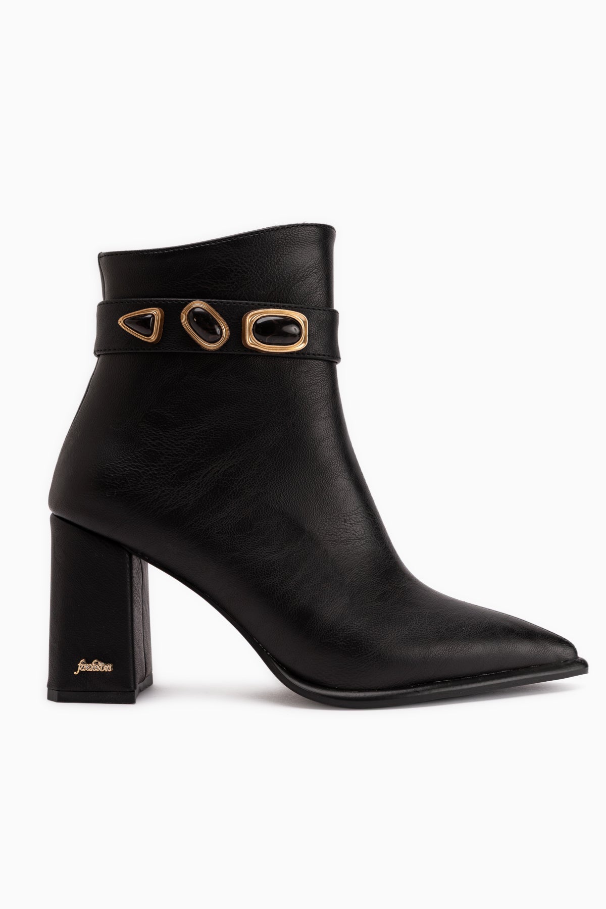 Loretta Black Removable Cuff 2-in-1 Heeled Women’s Boots & Ankle Boots
