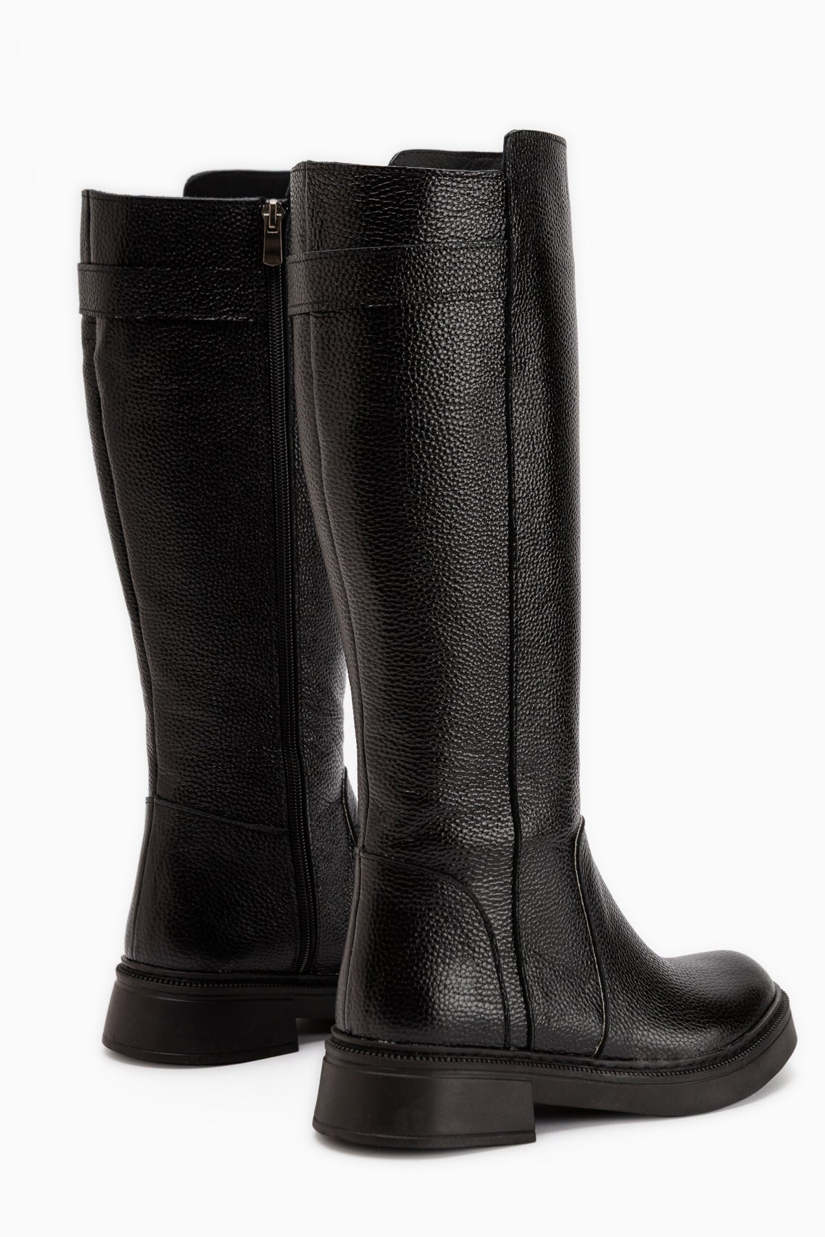 June Genuine Leather Black Women’s Boots