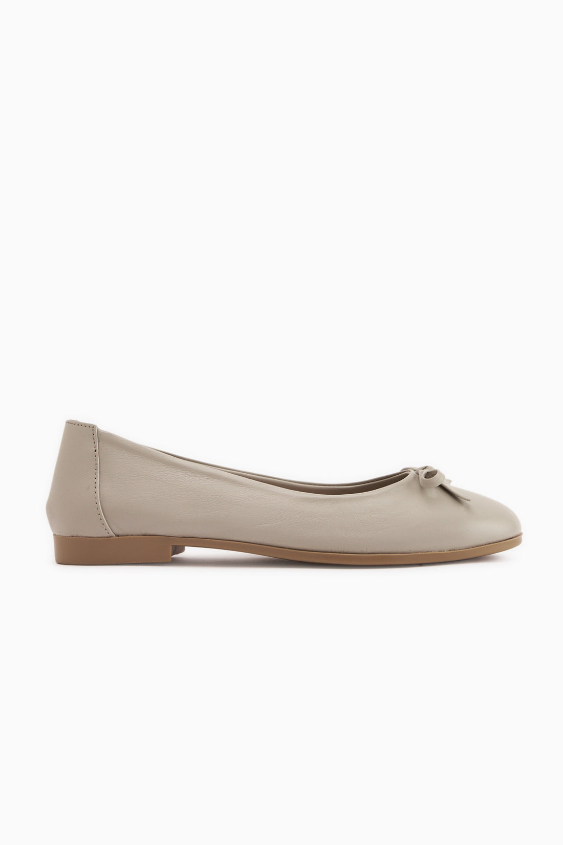 Holly Genuine Leather Beige Bow Women’s Ballet Flats