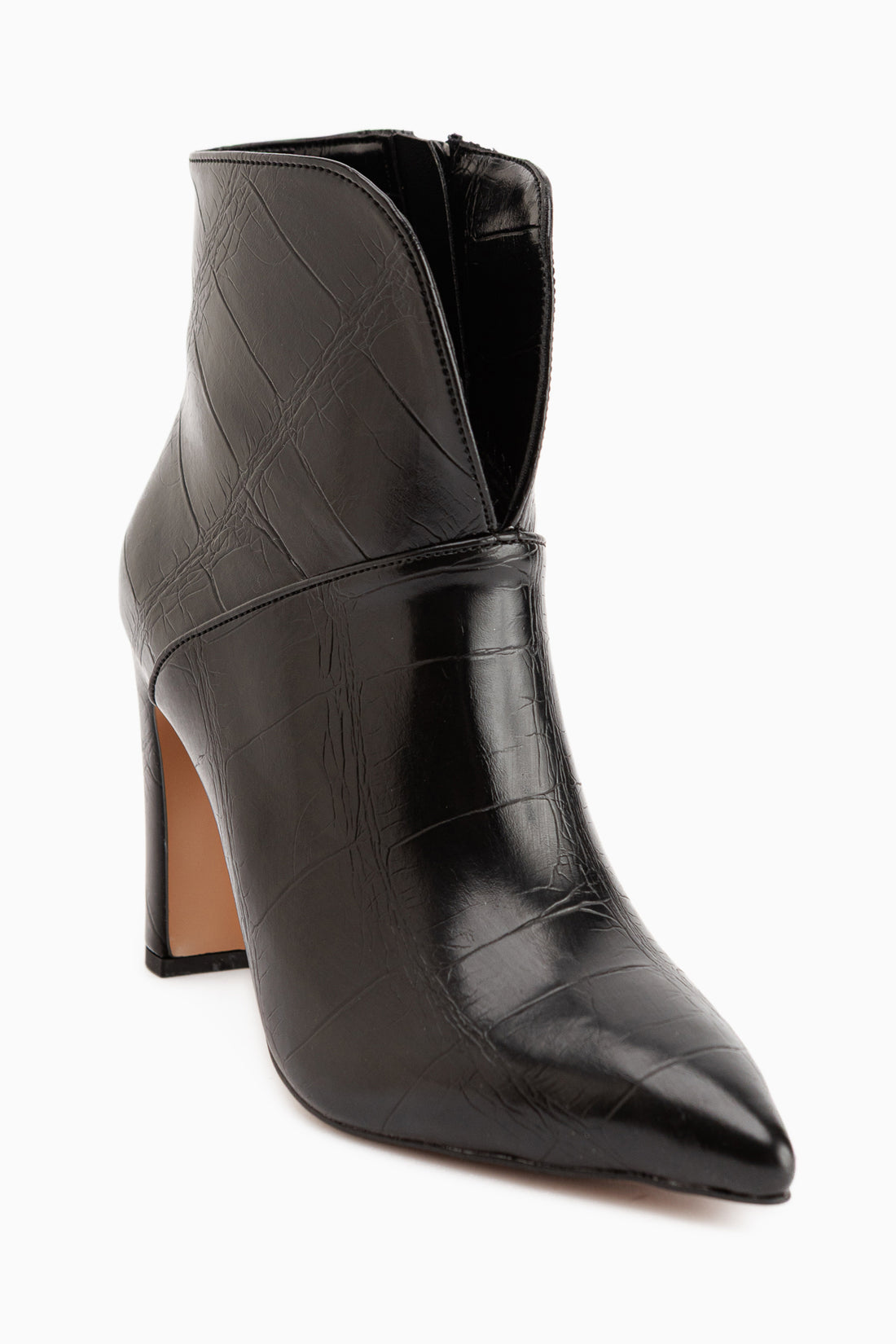 Janis Black Crocodile Heeled Women’s Boots