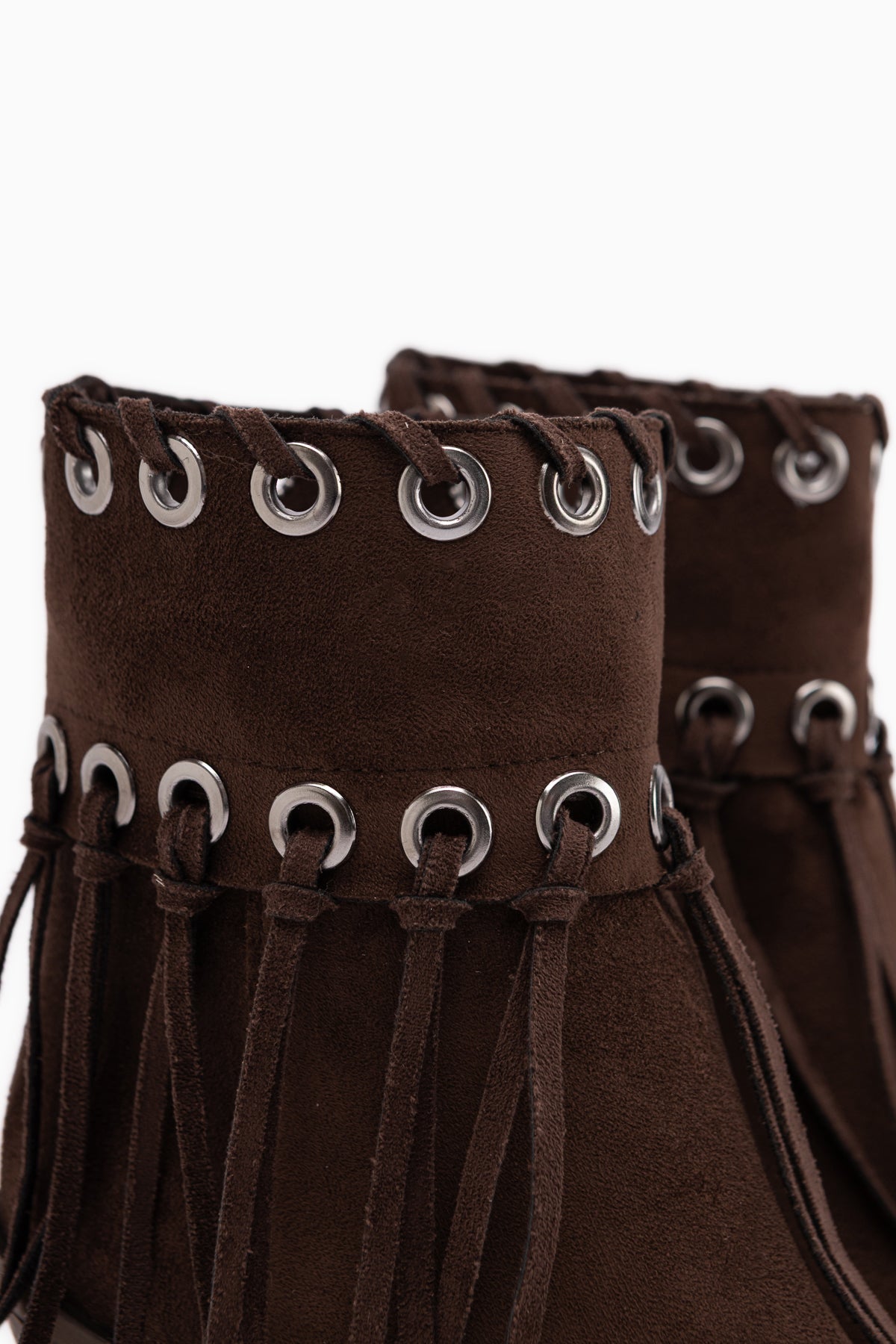 Nessa Suede Fringed Chunky Heeled Women’s Cowboy Boots