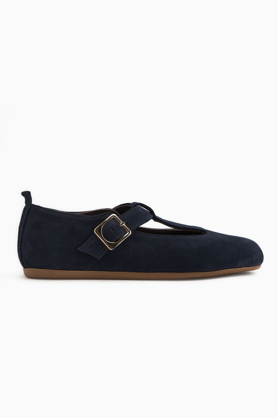 Genuine Leather Danni Navy Suede Belted Women’s Ballet Flats