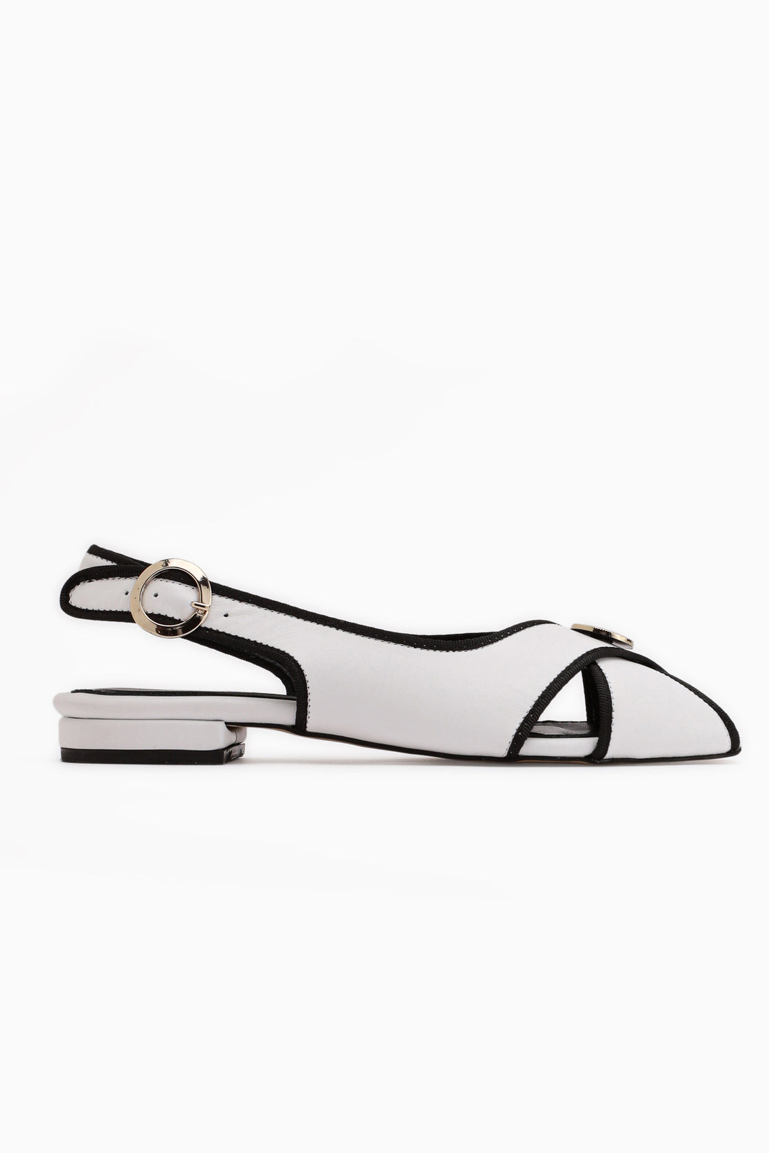 Genuine Leather Sarah White Cross Strap Short Heeled Women’s Sandal
