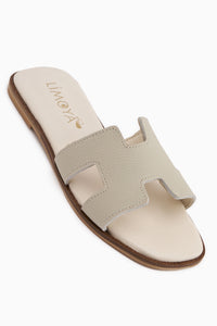 Rosali Genuine Leather Beige Women’s Slippers