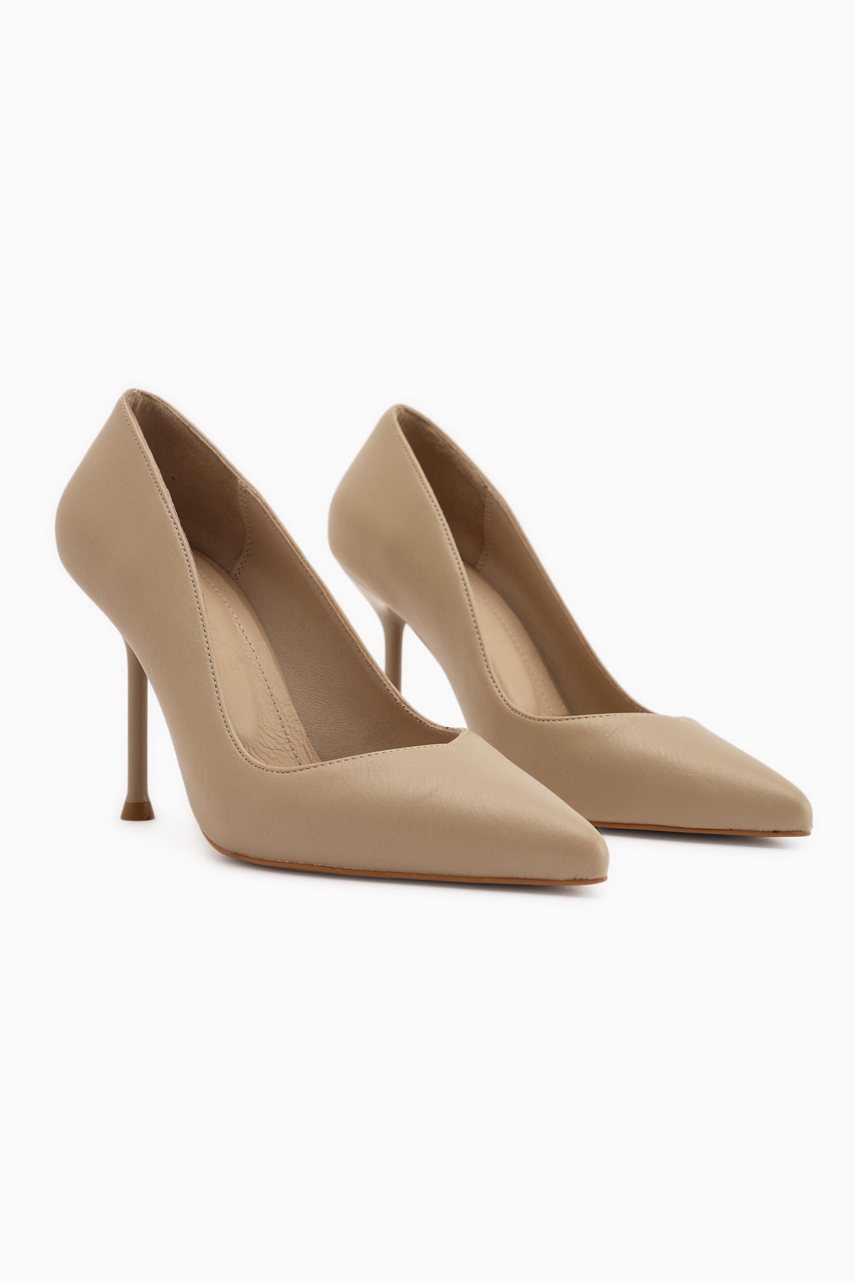 Arya – Genuine Leather Beige Stiletto Heeled Shoe (Women)