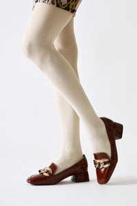 Fenna Burgundy Patent Buckle Detailed Women’s Daily Shoes
