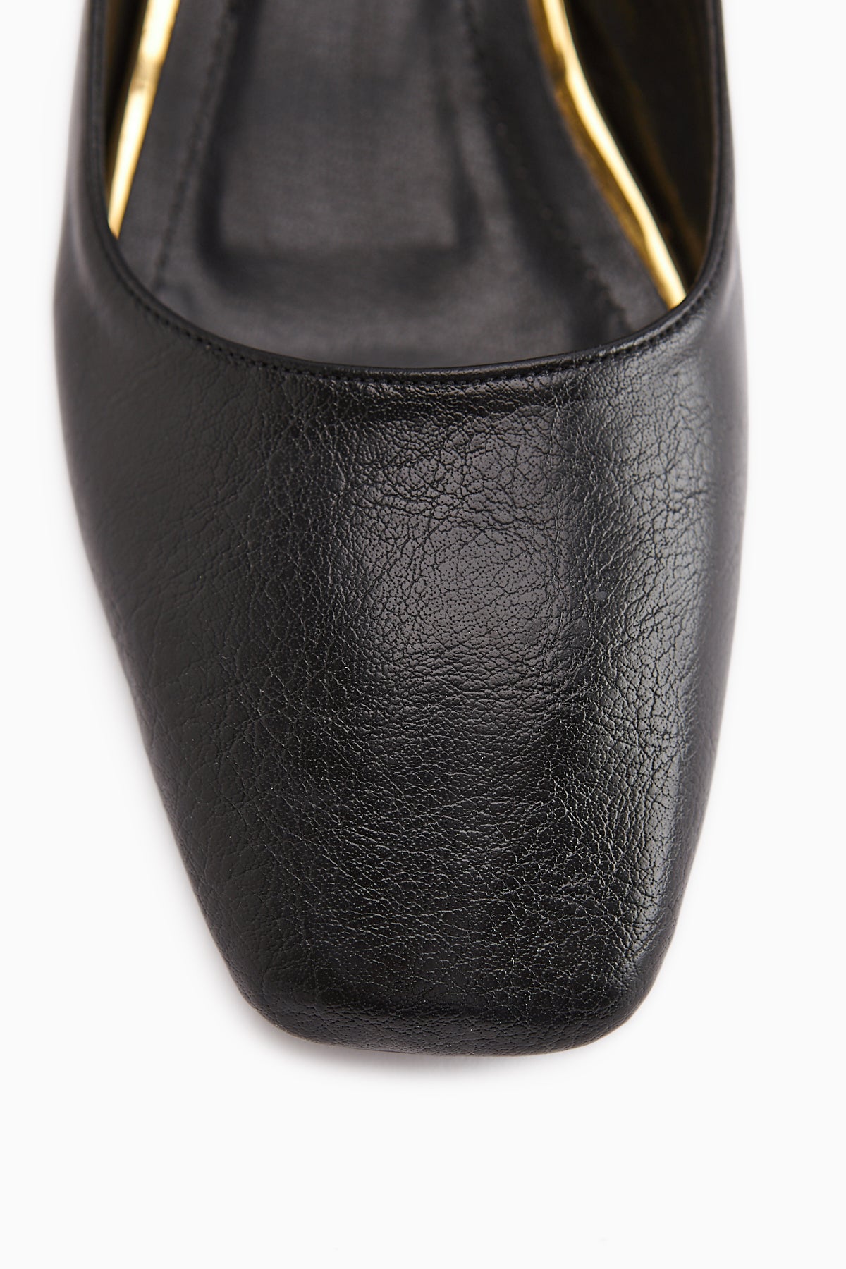 Abby Black Square Toe Buckle Detailed Women’s Shoes