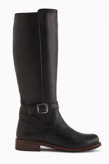 Marla Genuine Leather Black Women's Boot