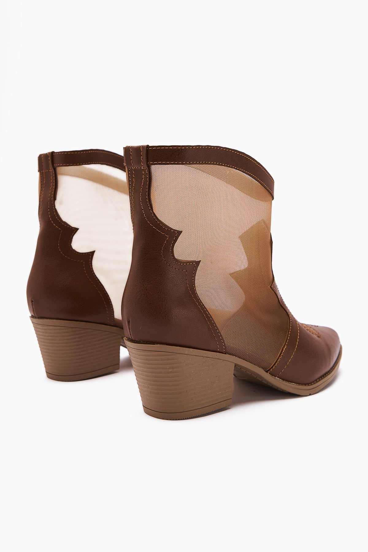 Sevala Taba Embroidered Western Women's Summer Boots with Transparent Details