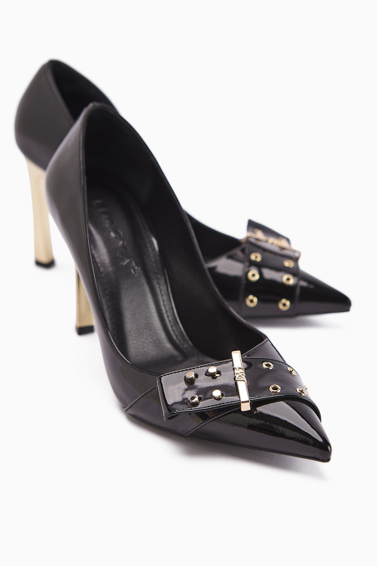 Sven Black Patent Leather Detailed Women’s Heeled Shoes