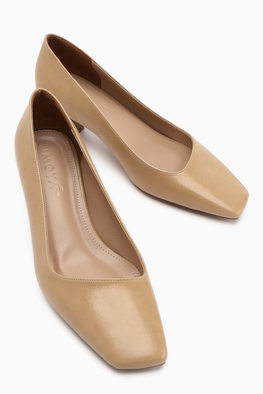 Jelina Beige Chunky Heeled Women's Shoes