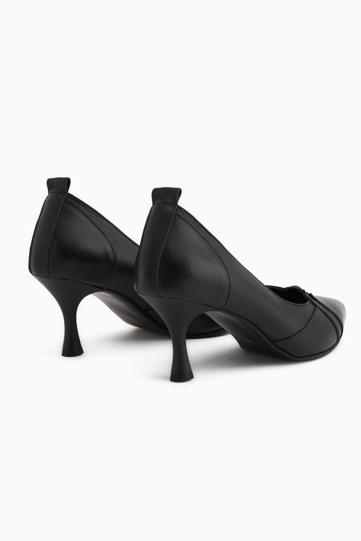 Mirella Genuine Leather Black Heeled Shoes