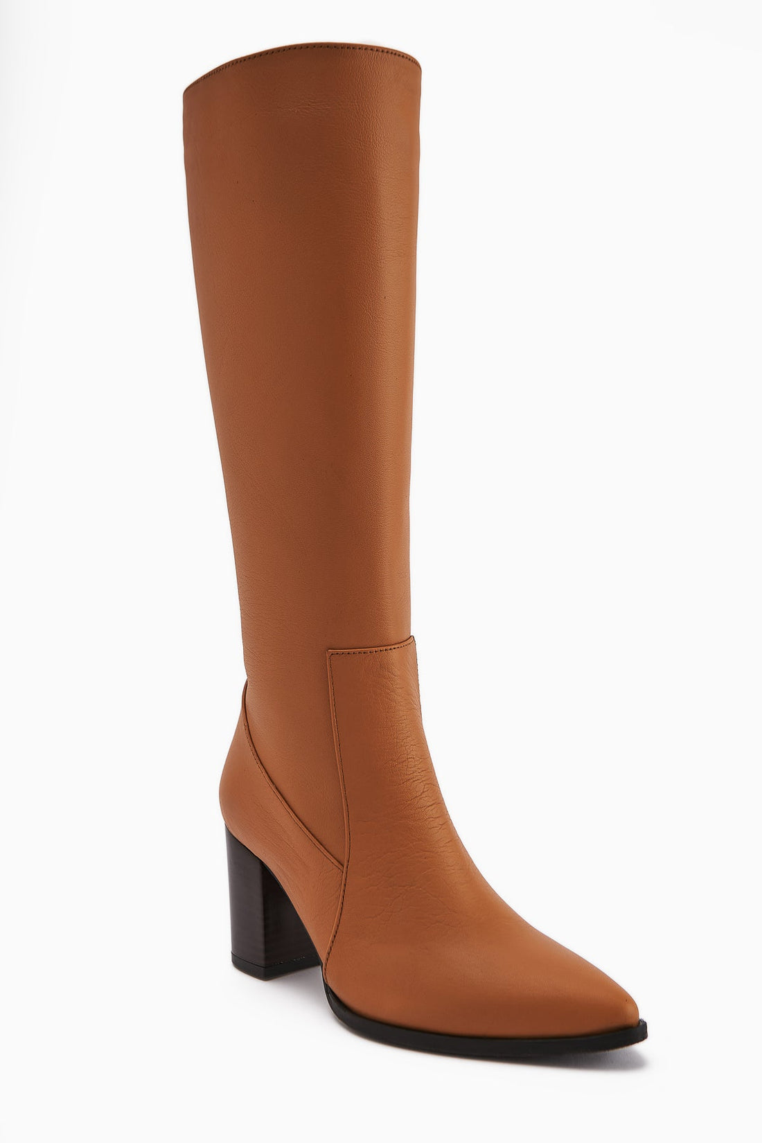 Vilda Genuine Leather – Cognac Pointed-Toe Knee-High Boot (Women)