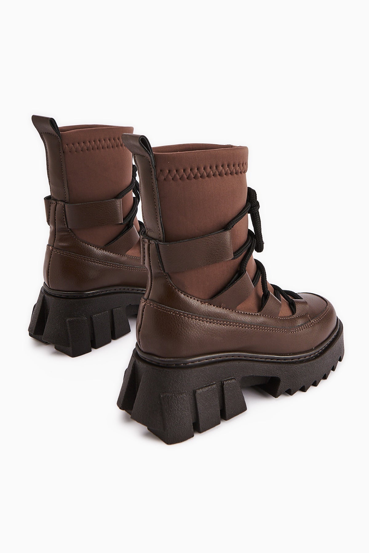 Casey Coffee Thick Soled Lace-up Women's Boot