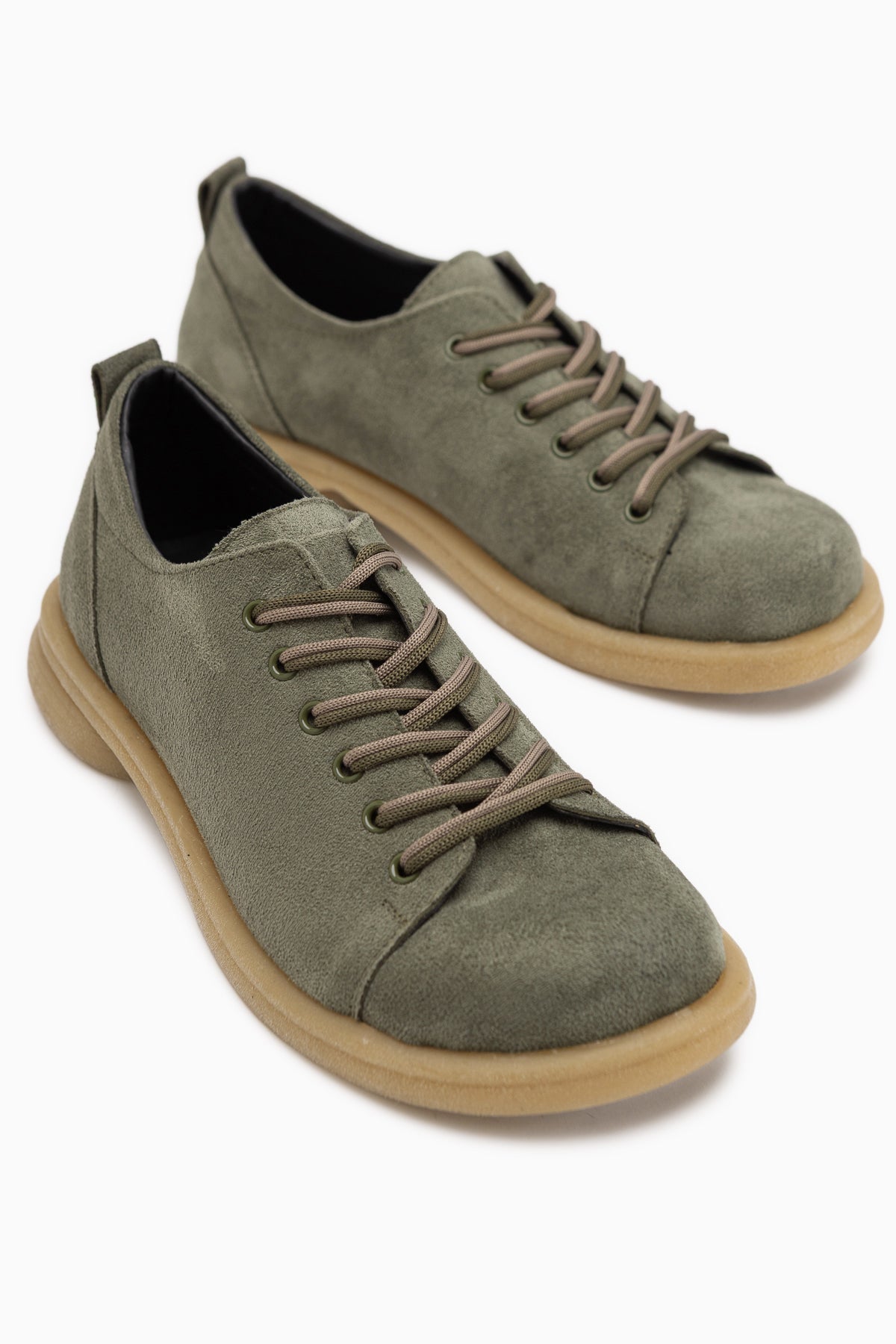 Estella Green Suede Lace-Up Casual Women’s Shoes