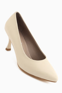 Kiara Genuine Leather Beige Women’s Heeled Shoes Stiletto
