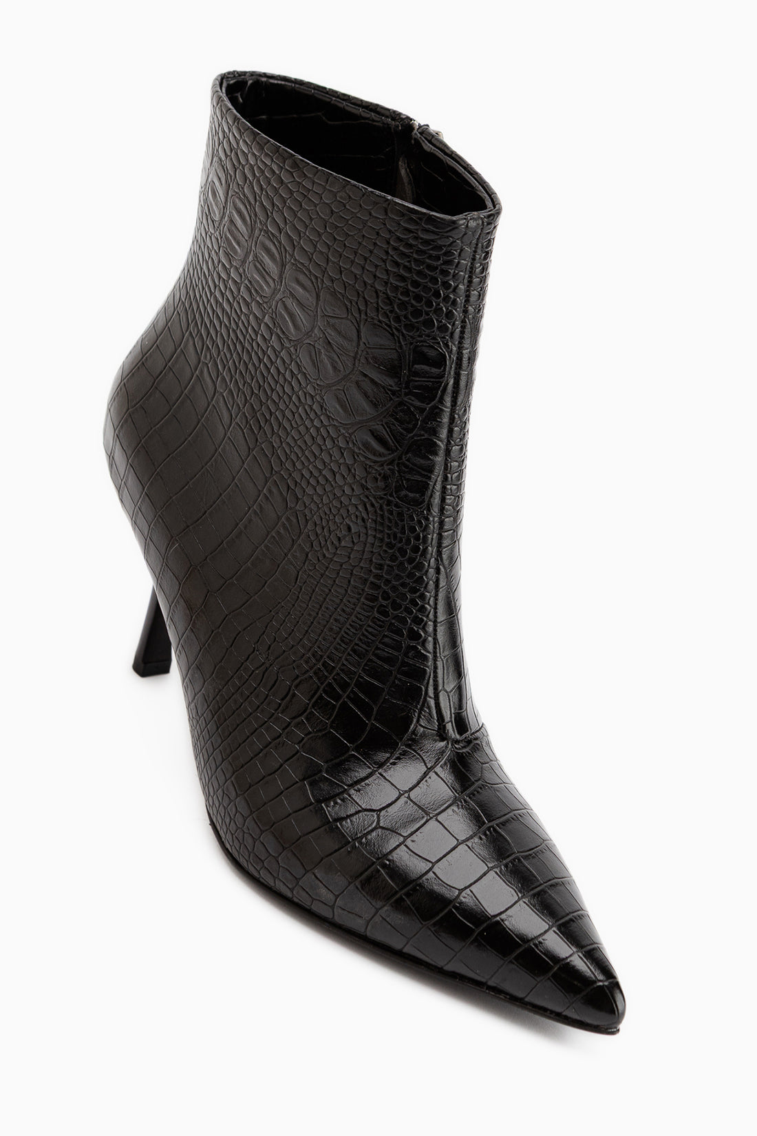 Brenda Black Crocodile Heeled Women’s Boots