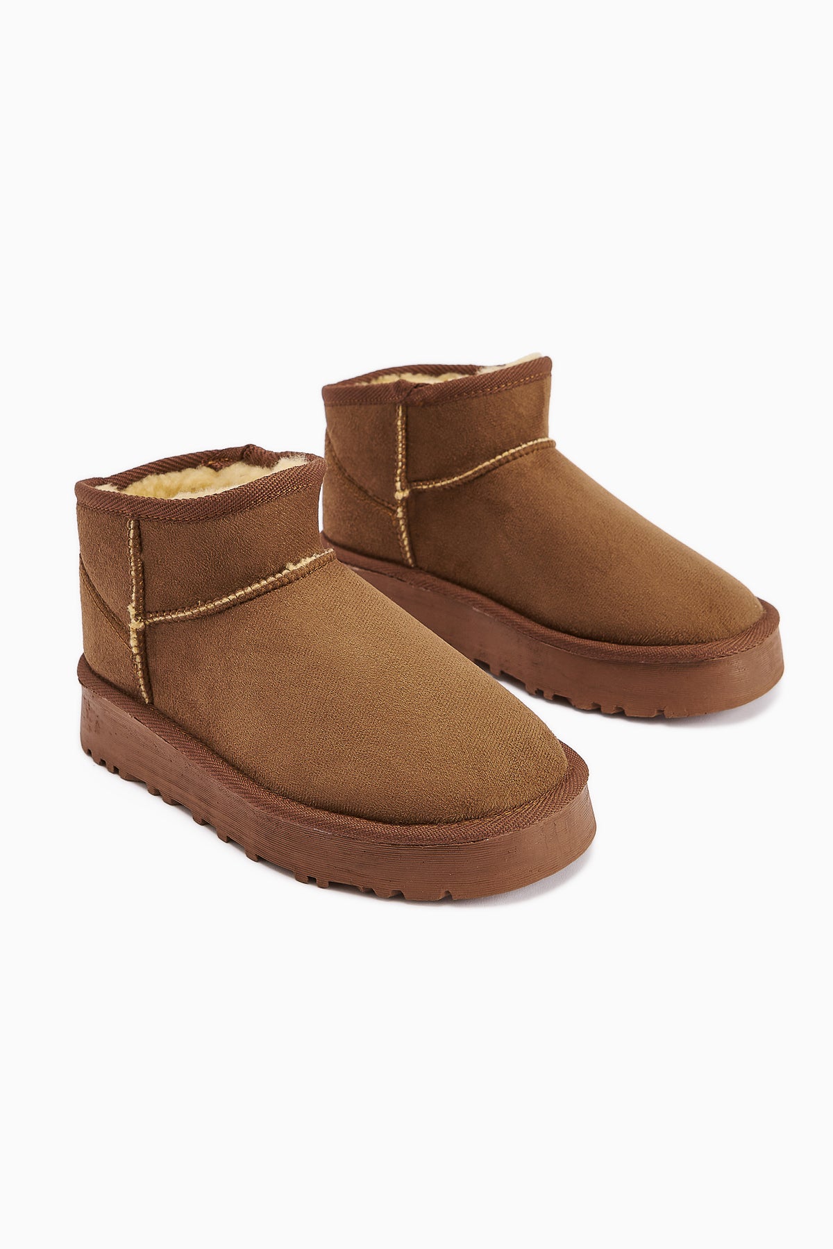 Lilly-Anne Tan Suede Short Fur Lined Women’s Boots
