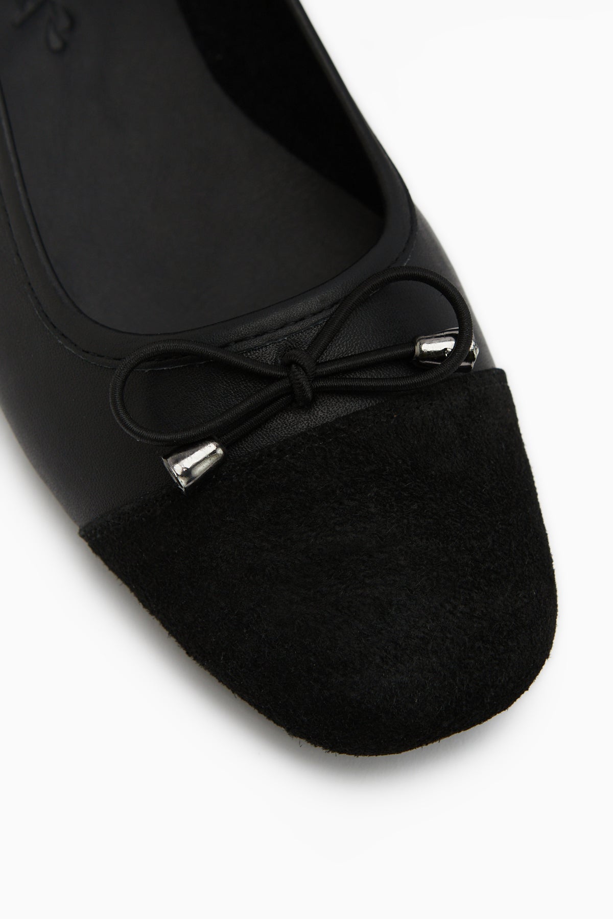 Anjela Genuine Leather Black Bow Detailed Women’s Ballet Flats